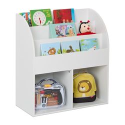 Relaxdays Rangement pour la Chambre de Votre Enfant, bibliothèque pour Ranger Les Livres, HLP 78,5 x 72 x 33,5 cm, Blanc