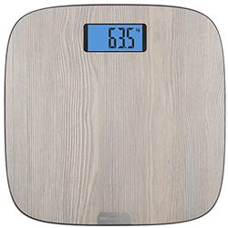 Rowenta Origin Light Wood BS1600 Bathroom Scale with Large Display, Wood Finish, Auto On, Multiple Measurements, 160kg Capacity with 100g Graduation, AAA Batteries Included
