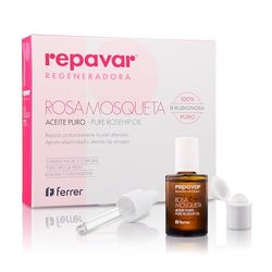 Repavar - 100 % óleo rosa puro mosquito primeira pressão a frio, alta capacidade regeneradora para cicatrizes - inclui aplicador Roll On e contagem de gotas - 15 ml