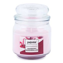 Pajoma geurkaars ''Cranberry Marshmallow'' Sweet Edition in bonbonglas, 248 g, premium kaars om af te sluiten, ongeveer 55 uur