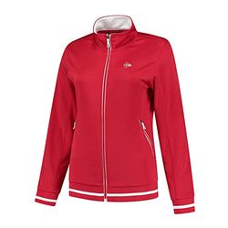 Dunlop Dames Club Dames Gebreide Jas Tennis Shirt, Rood, L, rood, L
