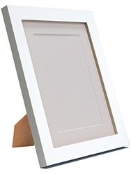 Q7 Picture Photo Frame, White with White Mount, 10 x 8 Image Size 8 x 6 Inch