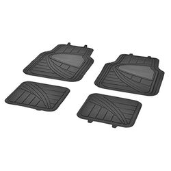 DBS - Tapetes de carro/automóvel, 4 unidades: frente + traseira, borracha, bicolor, universais