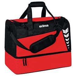 Erima uniseks-volwassene SIX WINGS sporttas met bodemvak (7232311), rood/zwart, M