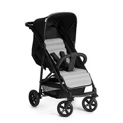 hauck Rapid 4 Carrinho de passeio leve até 22 kg, carrinho de bebé dobrável a partir de 0 meses, bebé cadeira de passeio compacta, carrinho de bebé reclinável, cesta grande - caviar/prateado