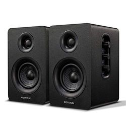 Sanyun SW208 2 stuks Bluetooth 5.0 actieve plankluidsprekers 3 inch koolstofvezel 60 W geïntegreerde 24-bit DAC 3D dynamisch surround sound computermonitor 2.0 zwart