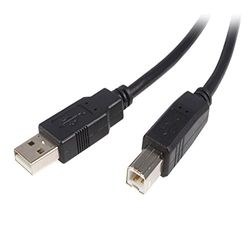 StarTech.com USB2HAB3M - Cable USB para Impresora (3 m, 1 x USB A Macho, 1 x USB B Macho) Negro