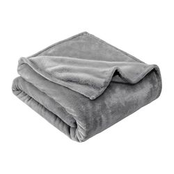 GRIFEMA Fleece Blanket 160x220 cm, Ultra Soft Fluffy Throw, Warm and Cozy Blanket for Sofa, Couch, and Bed, Ideal for All Seasons, Grey