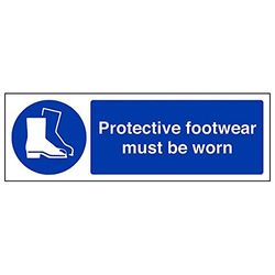 VSafety "Beschermend schoeisel moet gedragen worden" teken, (Pack van 3)