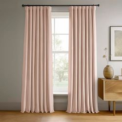 HPD Half Price Drapes Signature VPCH-180409-96 Rideaux occultants en Velours pour Chambre à Coucher 127 x 243 cm (1 Panneau), Rose Aube