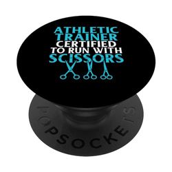 Athletic Trainer certified to run Scissors Athletic Trainer PopSockets Swappable PopGrip