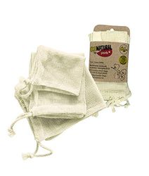 ECONATURAL by York York Natural Cotton ECO tassen voor groenten en fruit 3-delig Afmetingen 30 x 35 cm, 25 x 30 cm, 18 x 23 cm, wit, medium