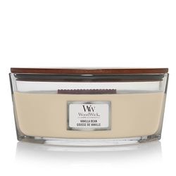 WoodWick vela aromática em forma de elipse, grão de baunilha
