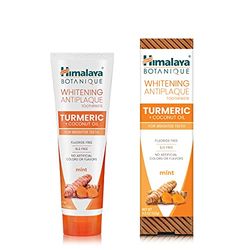 Himalaya Whitening Antiplaque Toothpaste with Turmeric + Coconut Oil for Brighter Teeth, 4 oz, (113 g)