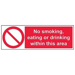 VSafety "Niet roken, Eten of drinken" teken, (Pack van 3)