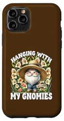 Spring Gnome Saying Hanging With My Gnomies Cute Lily Flower Custodia per iPhone 11 Pro