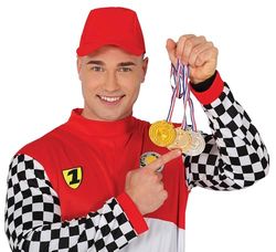 FIESTAS GUIRCA Set van 3 medailles, brons, zilver en goud, 7 cm