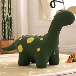 Shally Dogan Tabouret pour Enfants, Design Dinosaure avec Rembourrage et Assise Souple, Haute densité, Chaise Repose-Pieds avec Structure en Bois et Pieds antidérapants, idéal pour Chambre (Vert