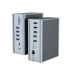 16 en 1 Station d'accueil USB C, Triple Display Universal Dock, Hub USB C pour MacBook Pro/Air, HP, Dell (3 * HDMI, 100W Charging, Gigabit Ethernet, Audio, 10 Gbps USB-A/C 3.1, SD/TF)
