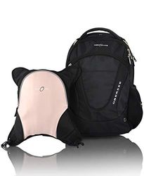 Obersee Baby-Girl's O3OBPCA025 Oslo Diaper Bag Backpack with Detachable Bottle Snack Cooler, Viola Changing kit, Clothing Cube, Wet Pouch, Black/Bubble Gum, One Size