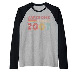 17° compleanno Son Boy Funny 2007 17° compleanno Maglia con Maniche Raglan