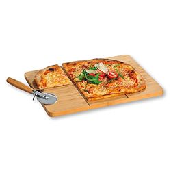 Kesper Pizzabord met snijder, bamboe, 40 x 30 x 1,5 cm, 58466