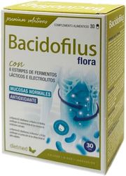 Dietmed | Bacidofilus Flora - 30 cápsulas | Con 8 Estirpes de Fermentos Lácticos y Electrolitos