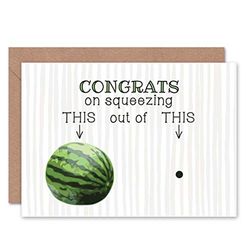Wee Blue Coo CARD GREETING NEW BABY MELON HUMOUR FUNNYNY