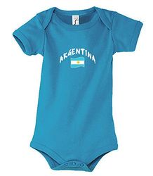 Supportershop Body para bebé, design de equipa de futebol da Argentina, cor azul, body bébé Aqua Argentine, azul, 6-12 meses