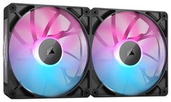 CORSAIR iCUE LINK RX140 RGB 140 mm PWM-Fläktar med iCUE LINK System Hub - Magnetiskt Kupollager - Dubbla Paket - Svart