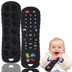 Soulagement des Dentition Jouet pour Bébés 0-6 12 Mois Cadeaux, Jouets de Dentition pour Bebe 3 6 9 12 18 Mois Cadeau Naissance Garçons Filles, Télécommande en Jouets de Bain en Silicone