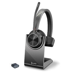 Poly Voyager 4310 UC Wireless Headset & Charge Stand - Single-Ear Bluetooth Headset w/Noise-Canceling Boom Mic - Connect to PC/Mac/Mobile - Works w/Teams, Zoom, & More