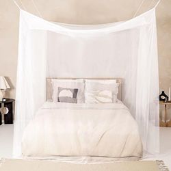 Sekey XXL Moustiquaire pour Lits Simples à Doubles Protection de Anti-Insectes Système D'installation Rapide et Facile, 220x200x200 cm, Blanc