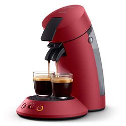 Philips Senseo Original Plus CSA210/90 - Macchina per cialde da caffè, tecnologia Coffee Boost in plastica riciclata, colore: Rosso