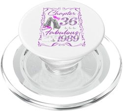 Chapter 36 Fabulous Since 1989 Diamond Heels 36th Birthday PopSockets PopGrip para MagSafe