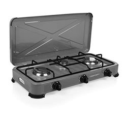 Campart Quebec Gas Stove – 3 Burners – 4kW – Detachable Lid – Portable –Thermal Safety System – GA-8403