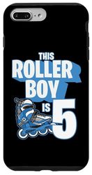 iPhone 7 Plus/8 Plus 5 Year Old Birthday Rollerblading Skating Blue Kids Boy 5th Case