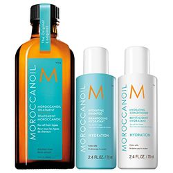 Moroccanoil Trattamento Originale, 100 ml + Moroccanoil Shampoo idratante, 70 ml + Moroccanoil Balsamo Idratante 70 ml
