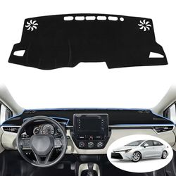 REMOCH for Toyota Corolla Accessories 2019-2023 2024 Dash Cover Dashboard Cover Mat Custom Fit Center Console Cover Hatch Sedan Sunshield Protector Pad（Black Trim）