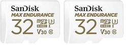 SanDisk 32GB MAX ENDURANCE microSDHC card for IP cams & dash cams + SD adapter up to 15,000 Hours Full HD / 4K videos up to 100 MB/s UHS-I Class 10 U3 V30 (Pack of 2)