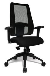 Topstar Chaise de Bureau Lady Santess Deluxe - Mobile - 7 Zones - Noir/Noir