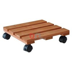 Plataforma para maceta de madera con ruedas de plástico giratorias, 1 con freno. Grosor: 2,5.