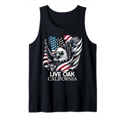 Live Oak California 4th Of July USA American Flag Camiseta sin Mangas