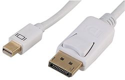 Pro Signal PSG04036 Mini DisplayPort Male-to-DisplayPort Male Lead, 1m