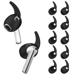 [5 paar] Oorhaken Covers voor Samsung Galaxy Buds 3, Anti-Slip Sport Oordopjes Covers Siliconen Wingtip Anti Krassen Oortelefoon Galaxy Buds 3 Oordopjes Accessoires - Zwart