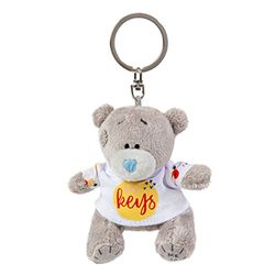 Me to You - Llavero de peluche con texto en inglés "My Keys", colección oficial, gris, S