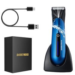 BarberBoss Body Shaver for Men: Rechargeable Cordless Men's Hair Clippers, Ball Trimmer, Body Trimmer for Chest, Groin & Intimate Areas, Pubic Hair Clipper & Ball Shaver