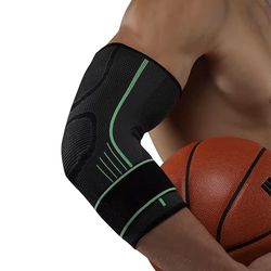 Endless Elbow Brace Compression Sleeve with Adjustable Velcro Strap | Perfect for Gym,Workout,Tennis,Badminton and Running for Unisex | Color: Black | Size: Adjusatble | Material: Neoprene | Pack of 2