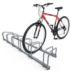 VOUNOT Fietsstandaard, 6 fietsen, fietsopslag, opslag voor fiets, houder voor fiets, vloer of muur, van gecoat staal, opberghouder voor fiets, tuin of garage, werkplaats
