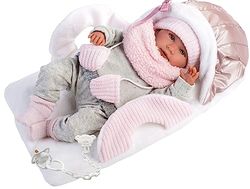 Llorens Pop pasgeborenen, Llorona, met fopspeen en pak, Barriguita, 40 cm
